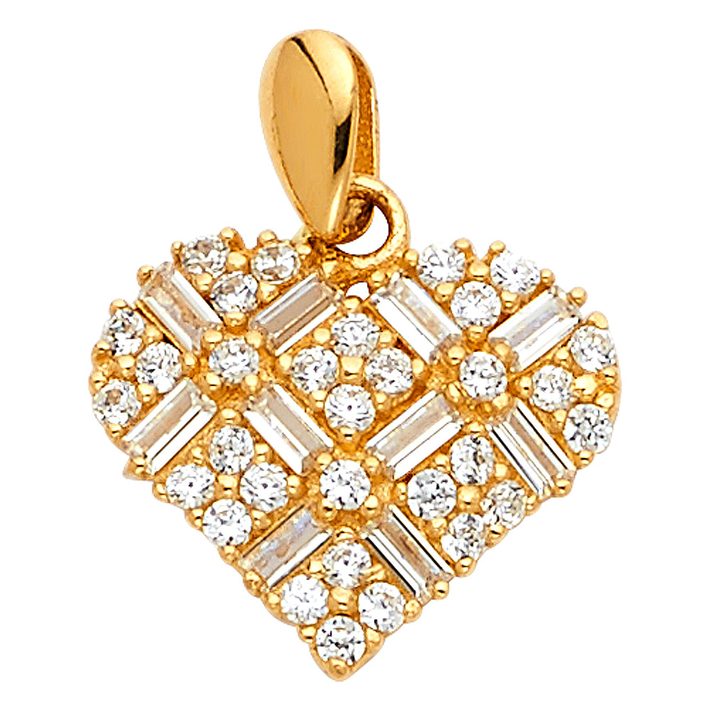 14KY CZ HEART PENDANT