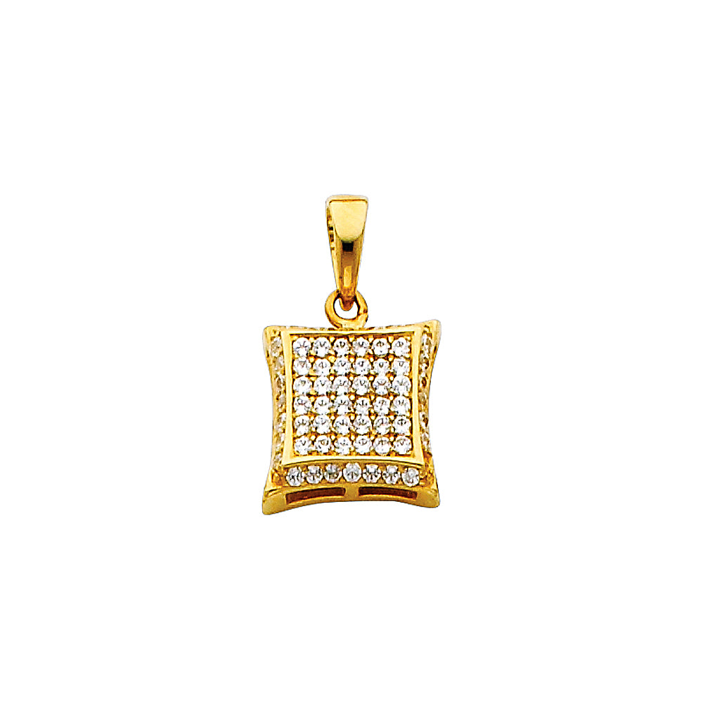 14KY CZ SQUARE PENDANT