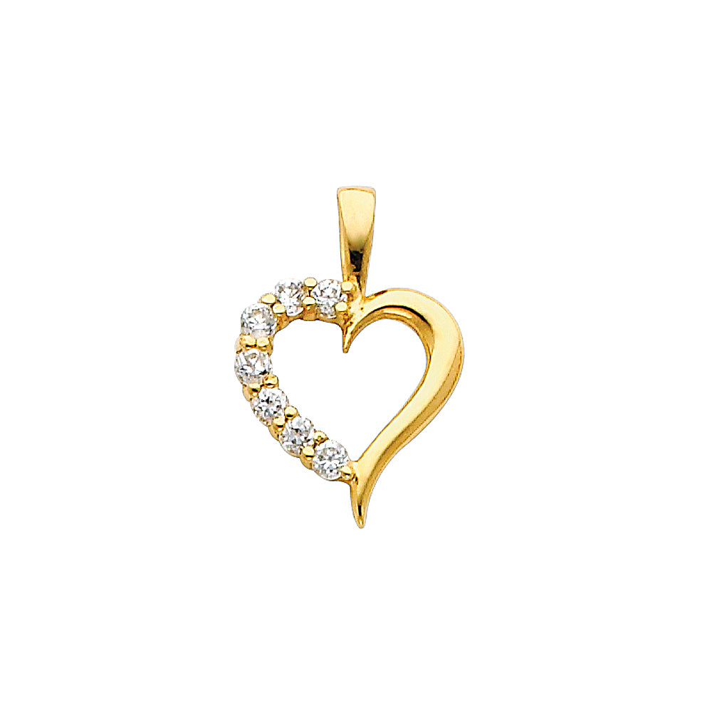 14KY CZ HEART PENDANT
