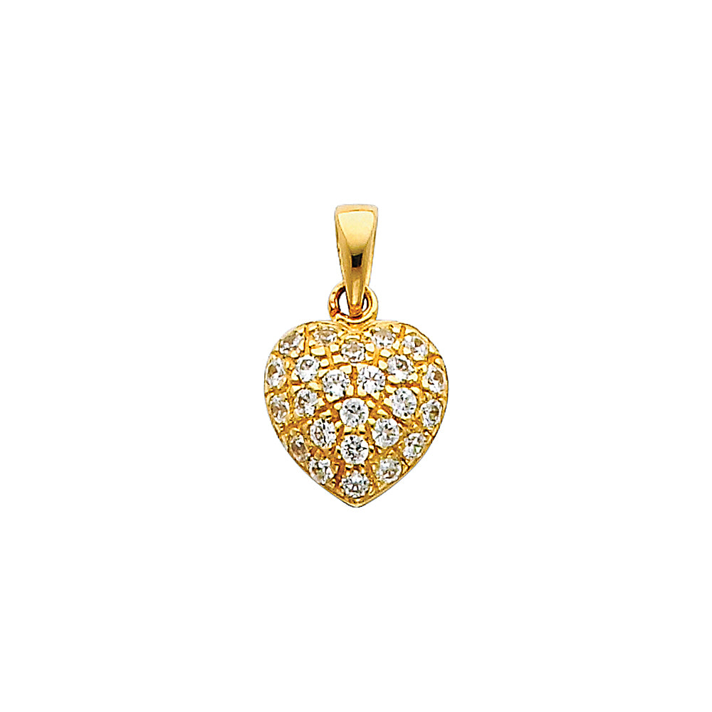 14KY CZ HEART PENDANT