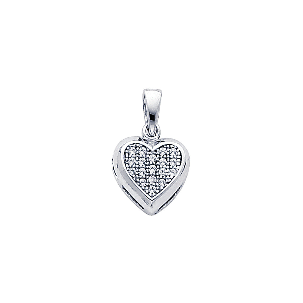 14KW CZ HEART PENDANT