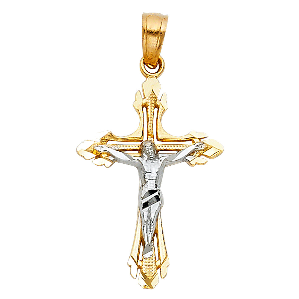 14K 2T CUTOUT DESIGN CRUCIFIX
