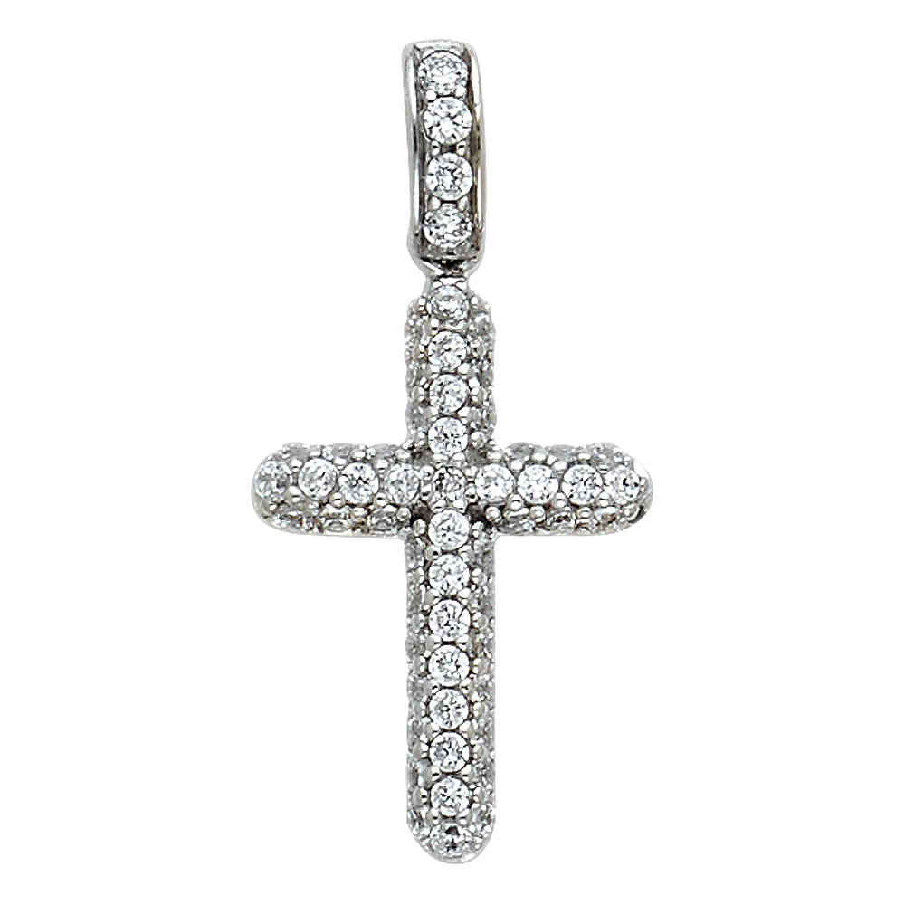 14KW CROSS CZ PENDANT