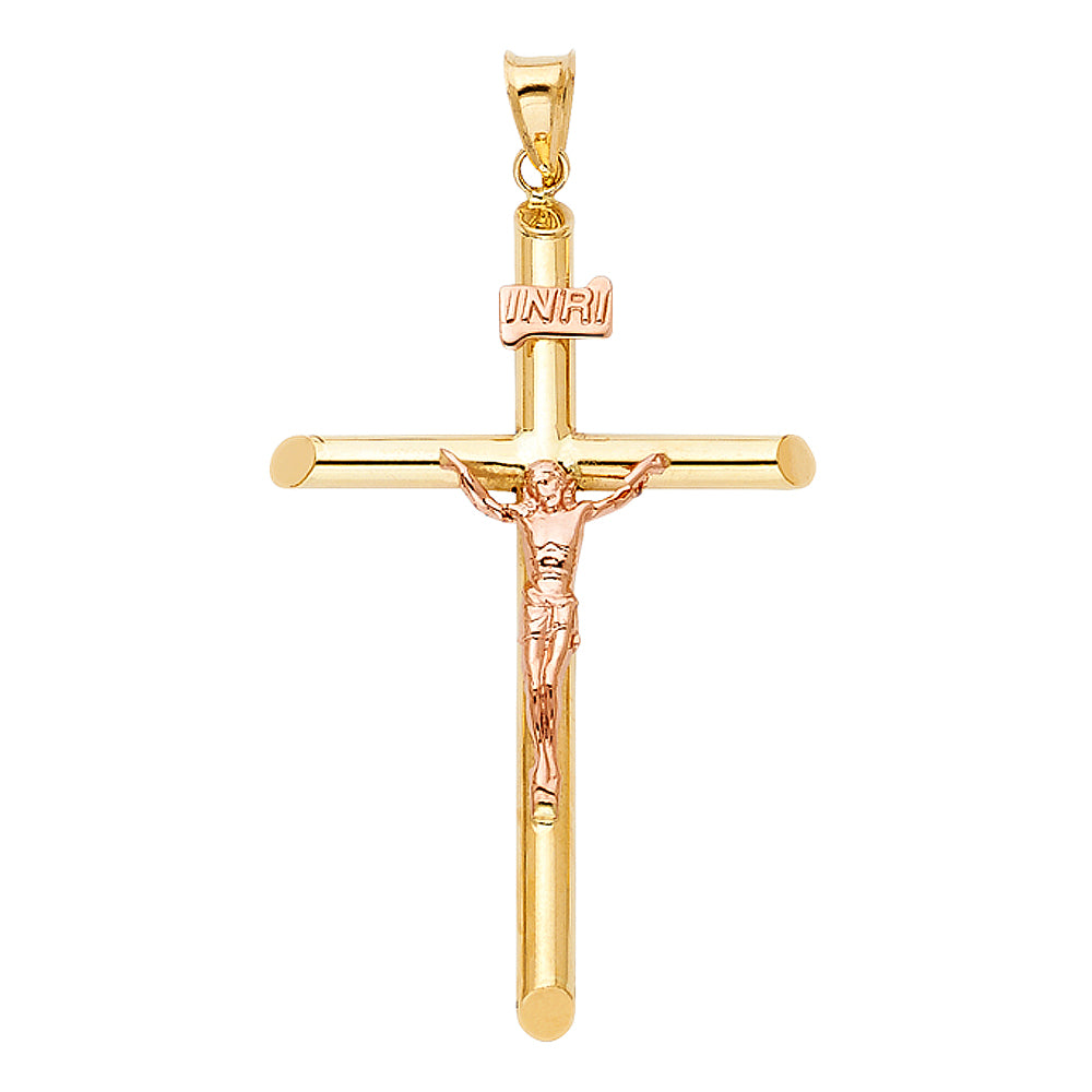 14K 2T CRUCIFIX PENDANT