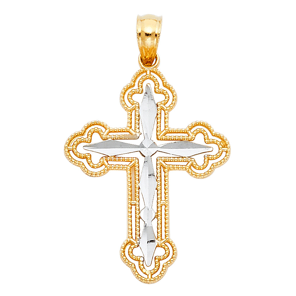 14K 2T CROSS PENDANT
