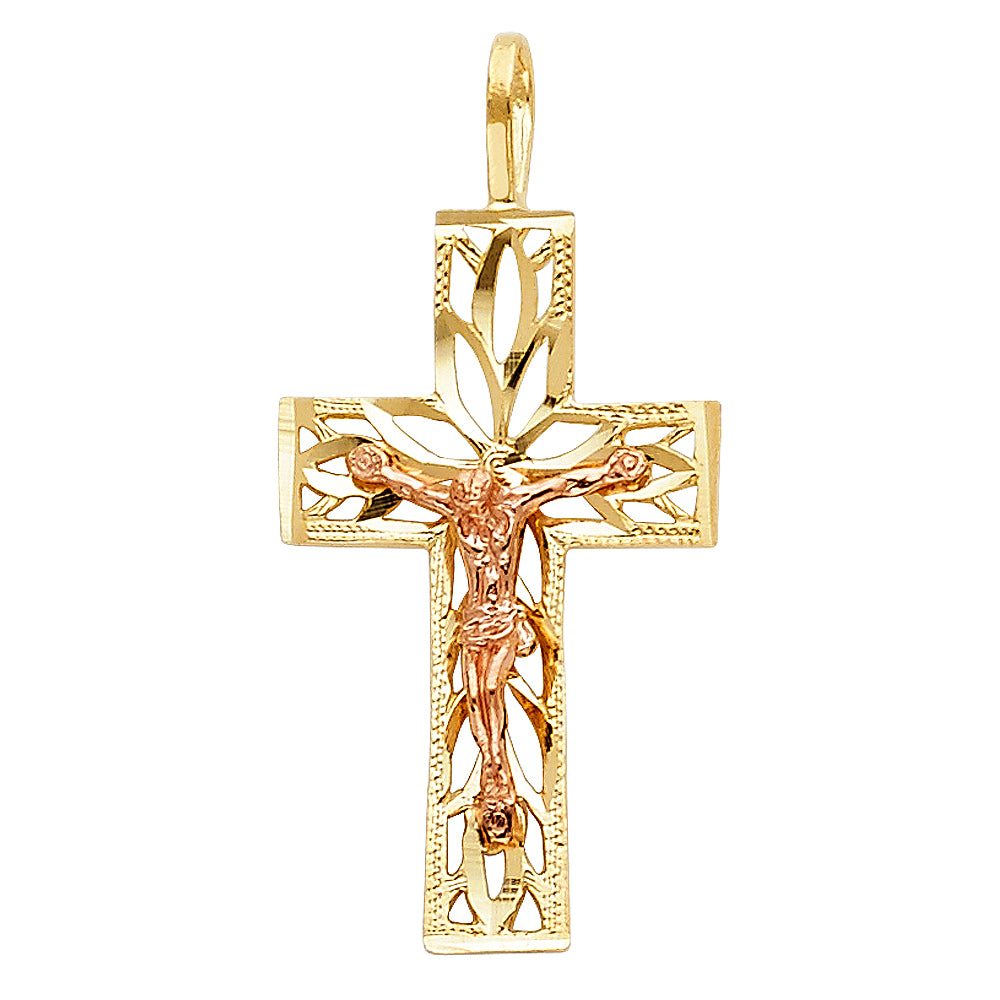 14K 2T CRUCIFIX PENDANT