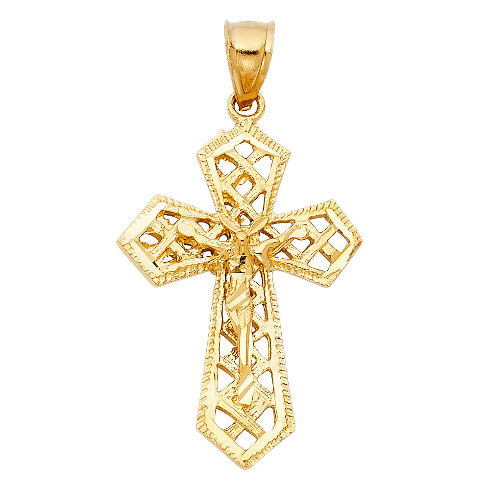14KY FANCY CRUCIFIX PENDANT