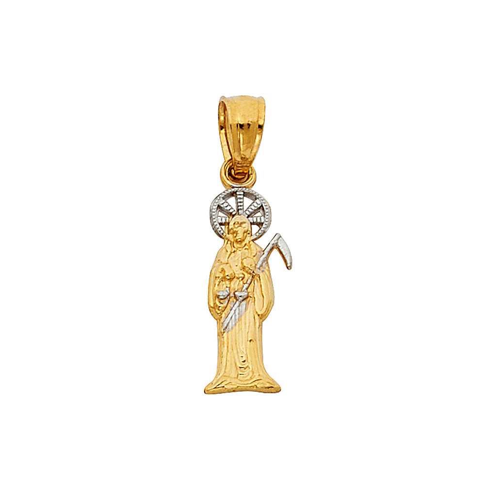 14K 2T SANTA MUERTE SMALL PENDANT