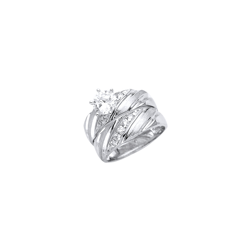 14KW CZ Engagement Ring / Trio Set