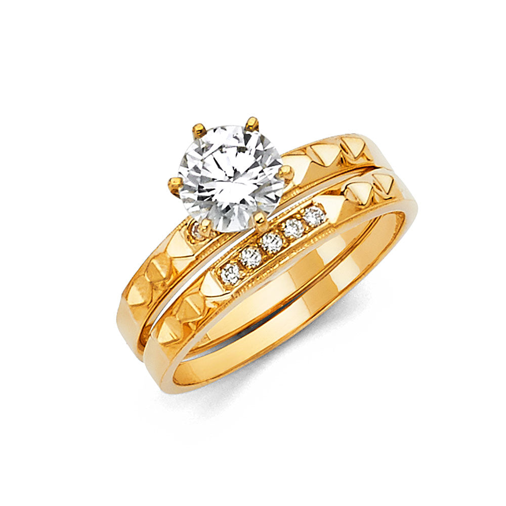 14KY CZ ENG RING