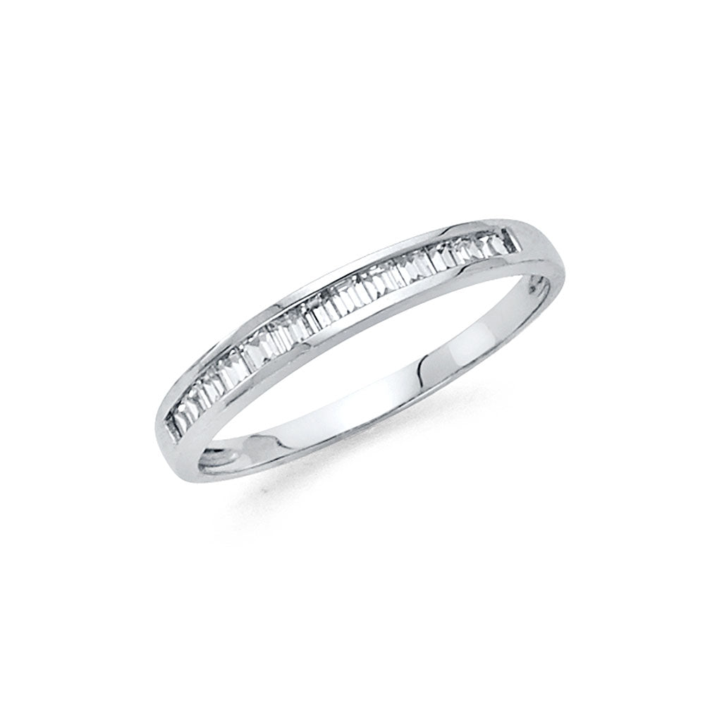 14KW CZ LADIES WED BAND
