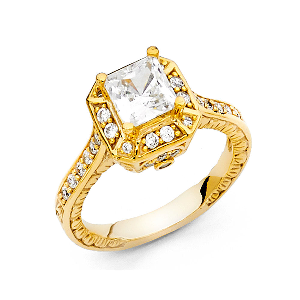 14KY CZ ENG RING