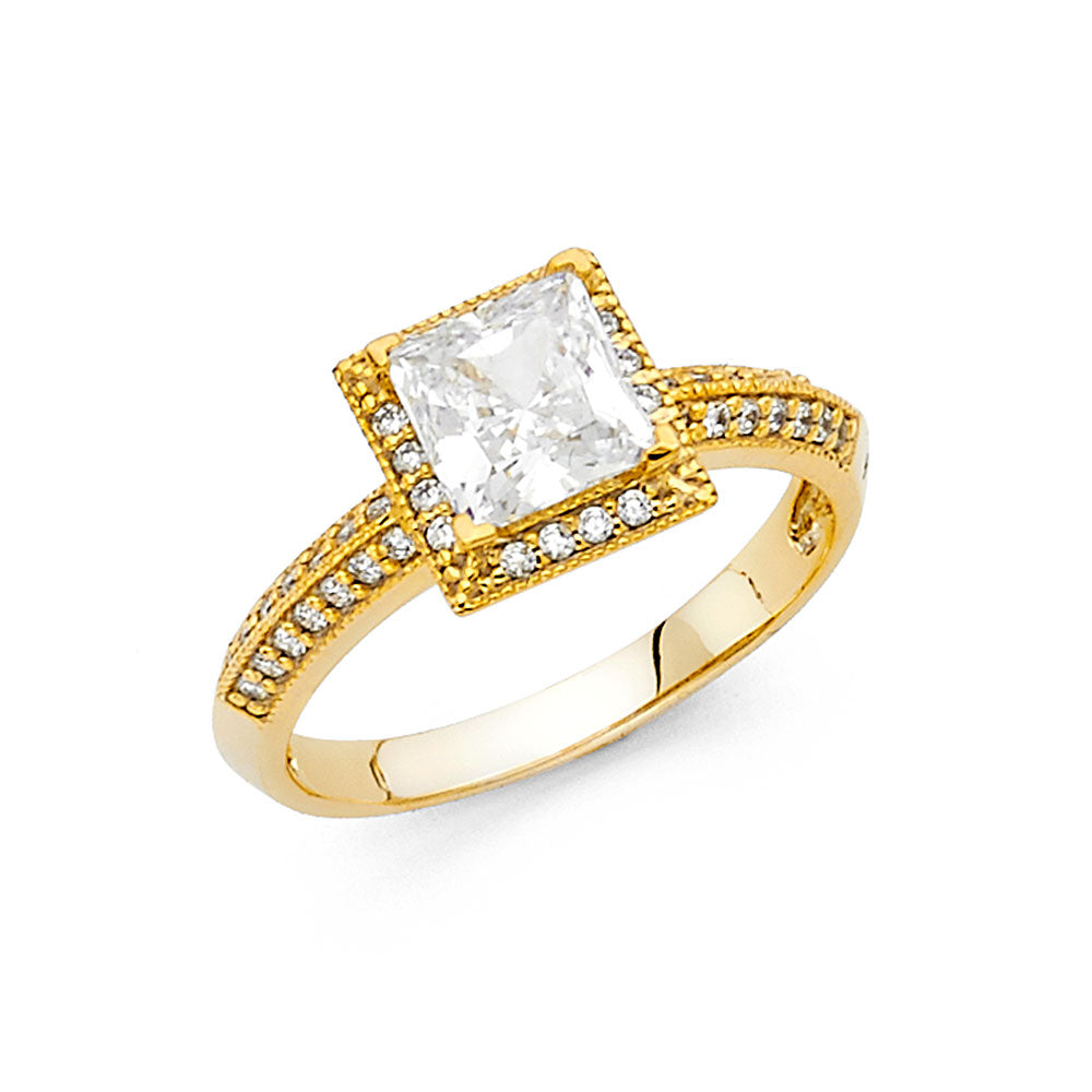 14KY CZ ENG RING
