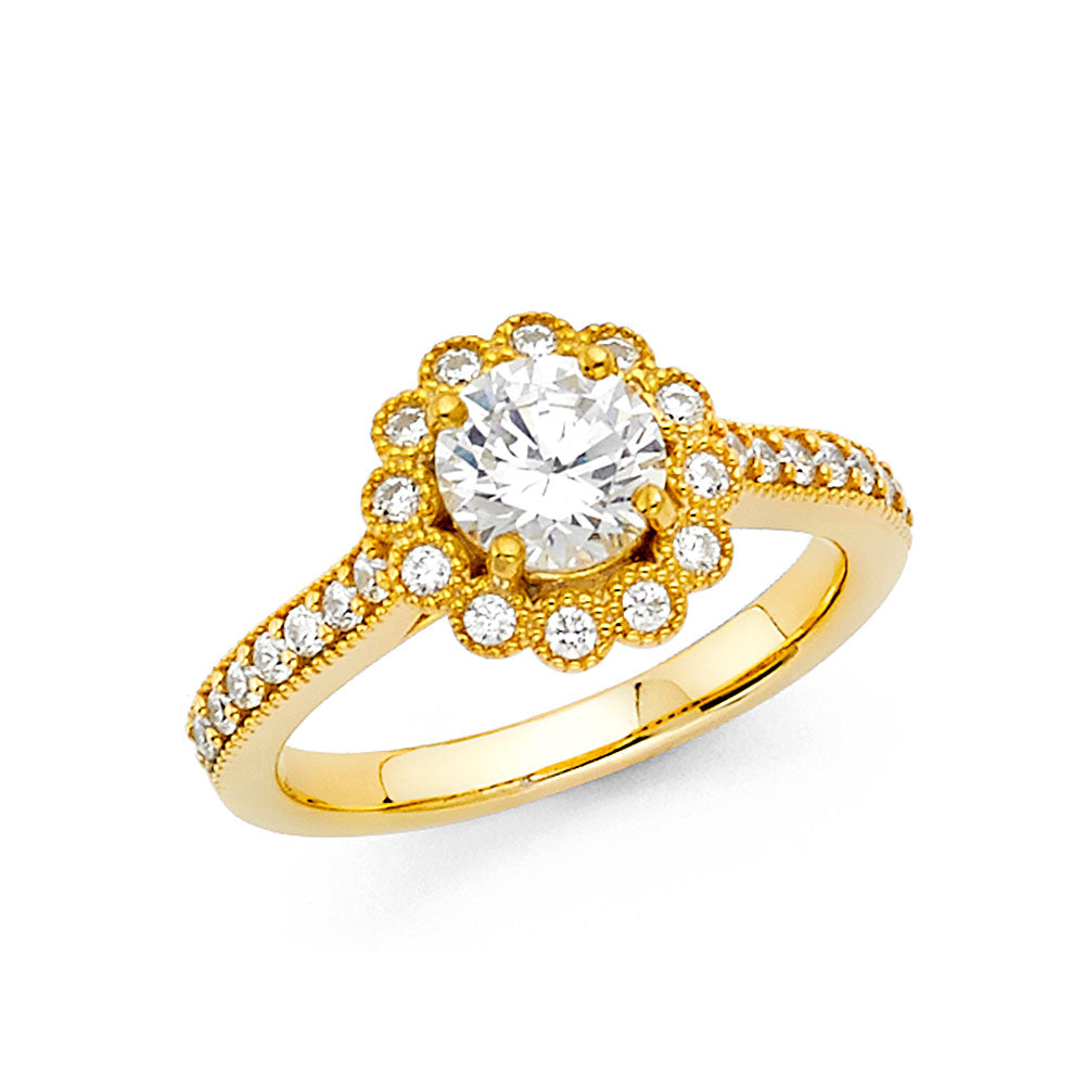 14KY CZ ENG RING