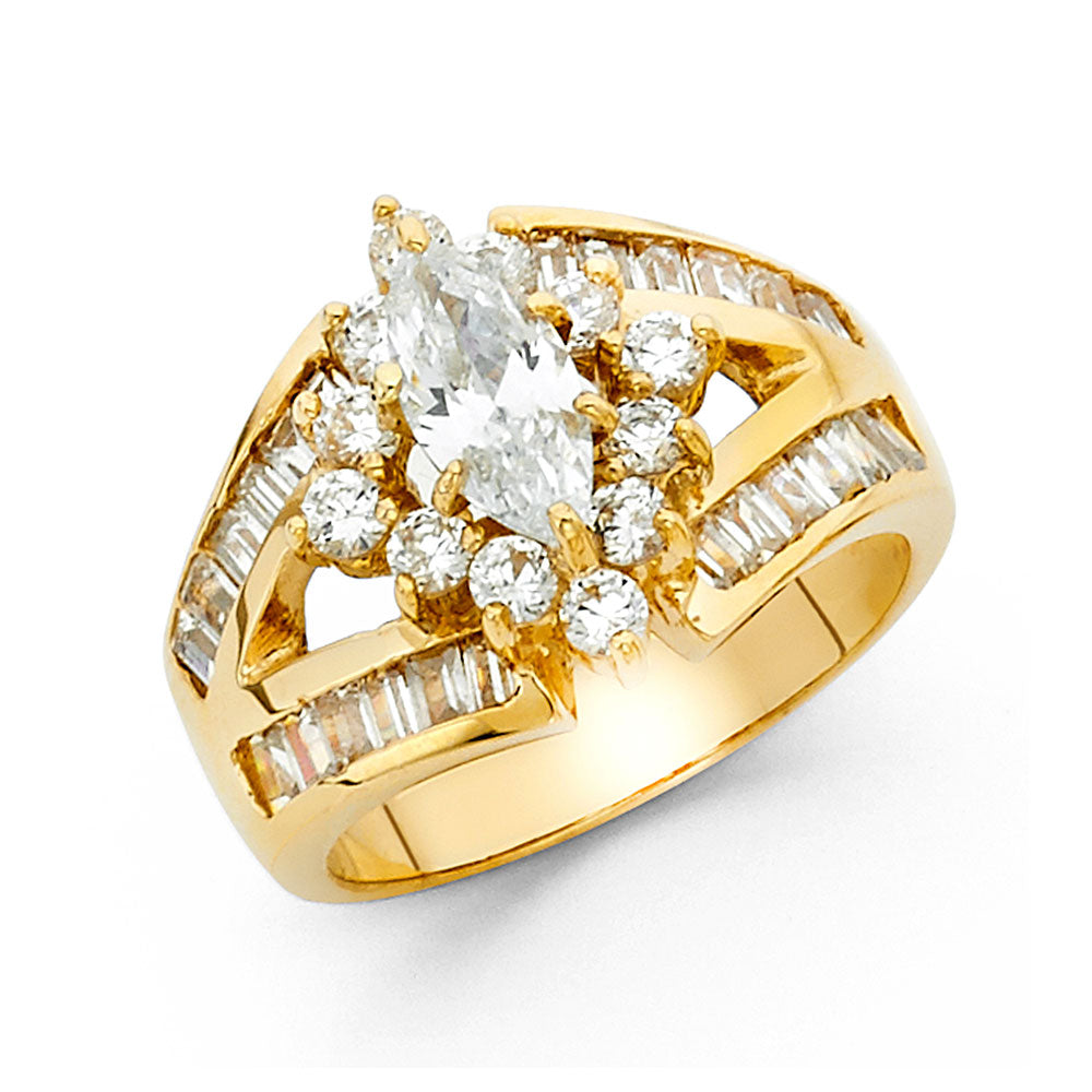 14KY CZ ENG RING