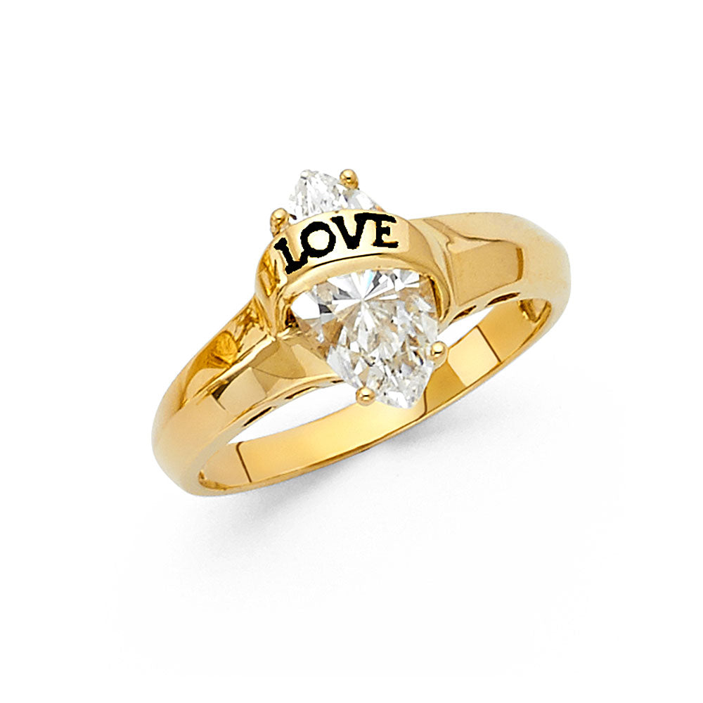 14KY CZ ENG RING