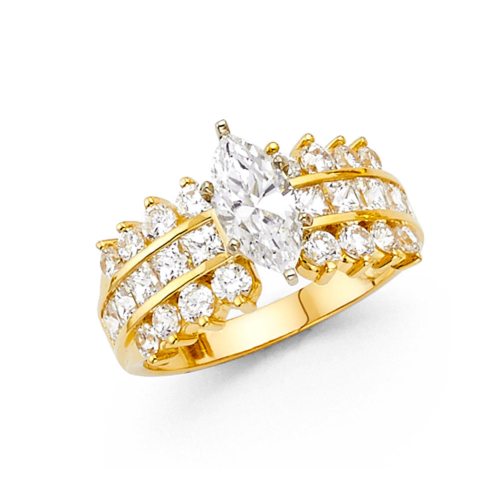 14KY CZ ENG RING