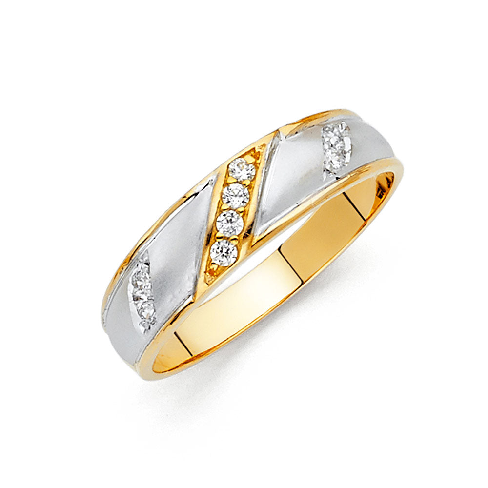 14KT CZ WEDDING BAND MEN (RG135)