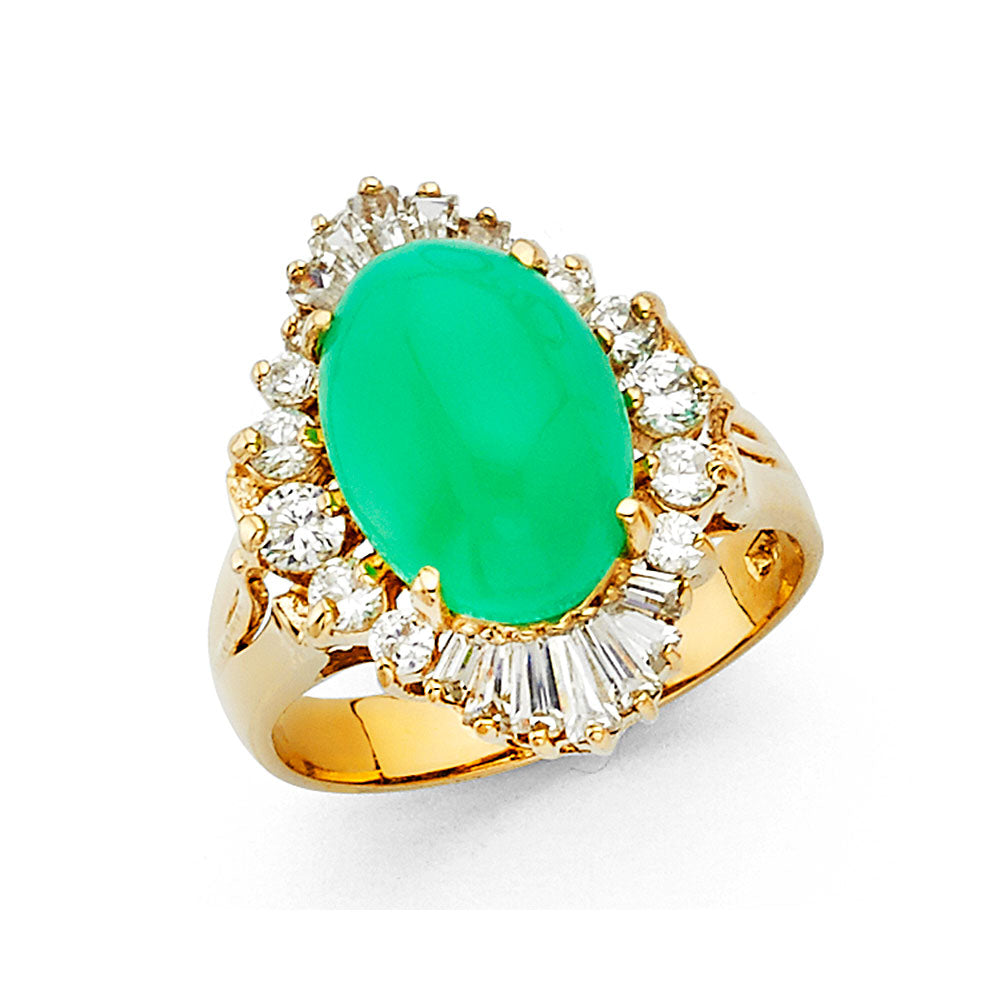14K NATURAL JADE RING