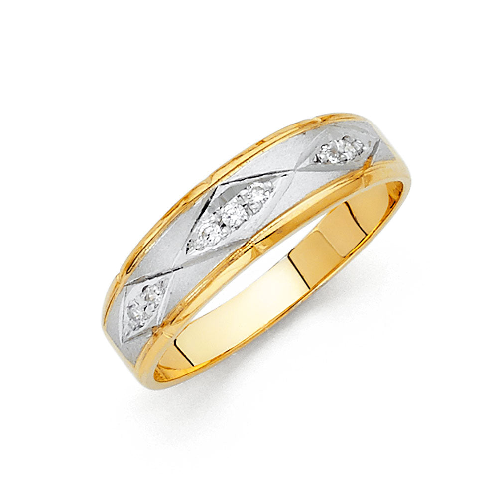 14KT CZ WEDDING BAND MEN (RG137)