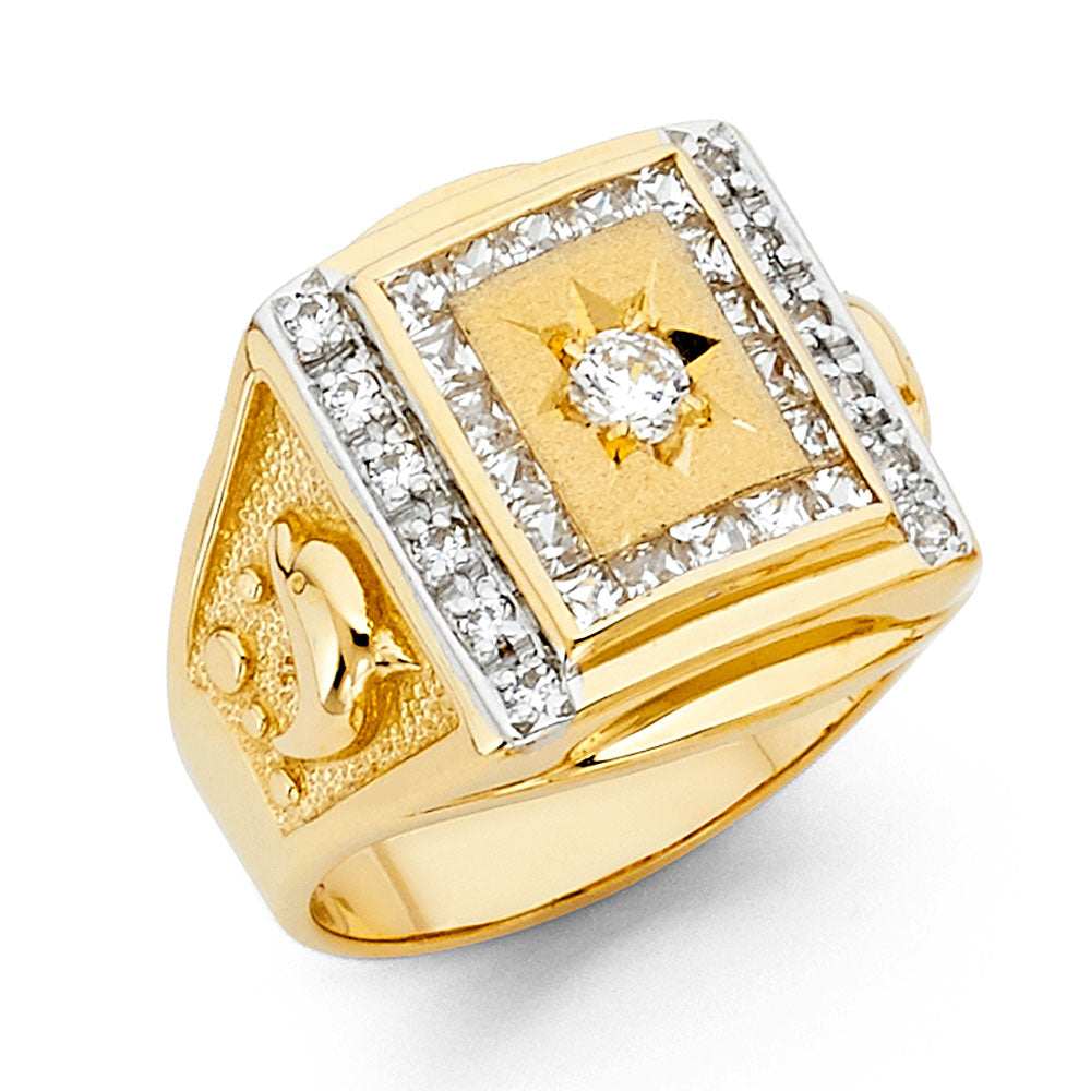 14KY CZ MENS RING