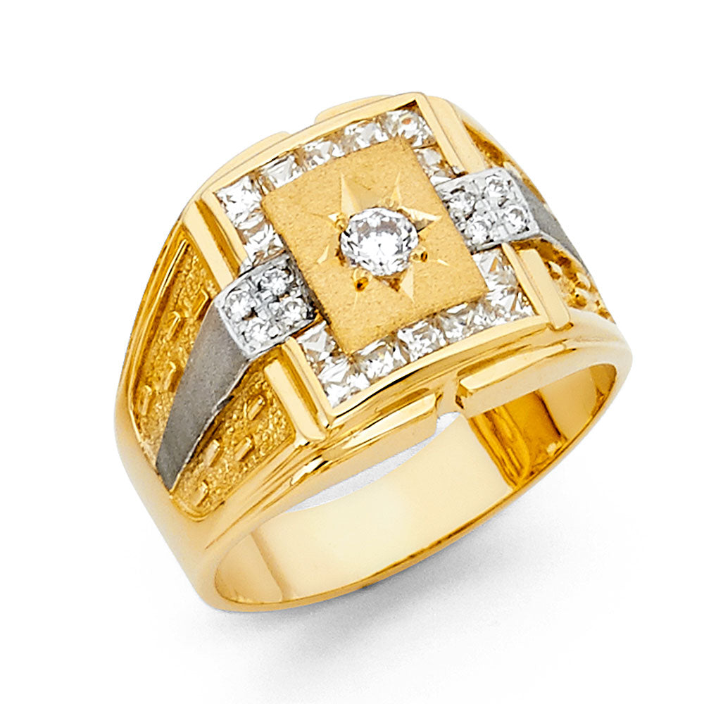 14KY CZ MENS RING