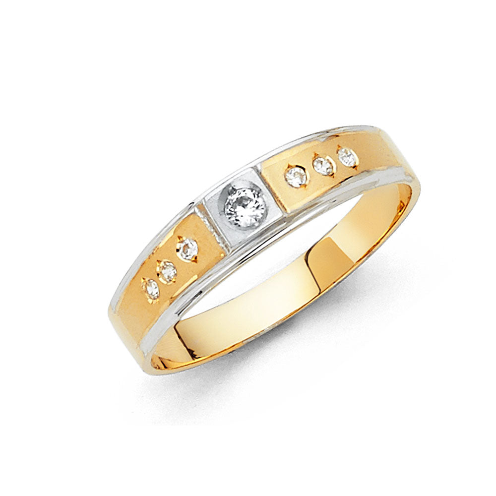 14KT CZ WEDDING BAND MEN (RG143)