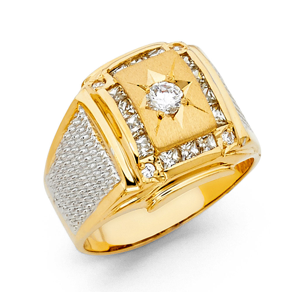 14KY CZ MENS RING