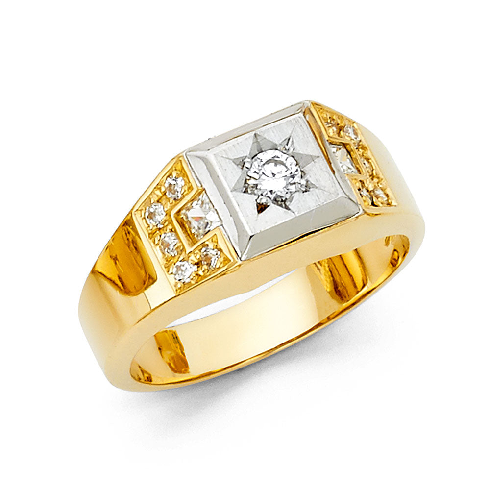 14KY CZ MENS RING