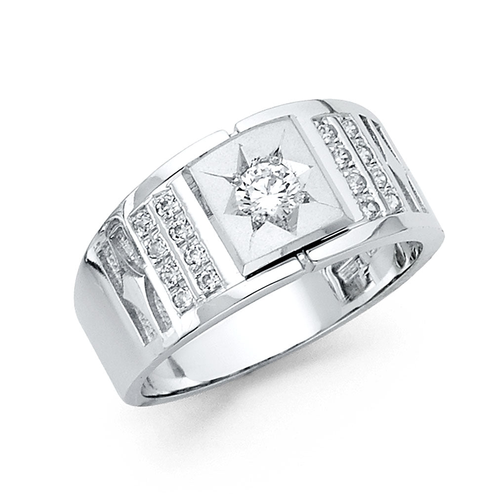 14KW CZ MENS RING