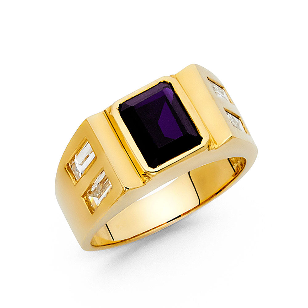 14KY CZ MENS RING