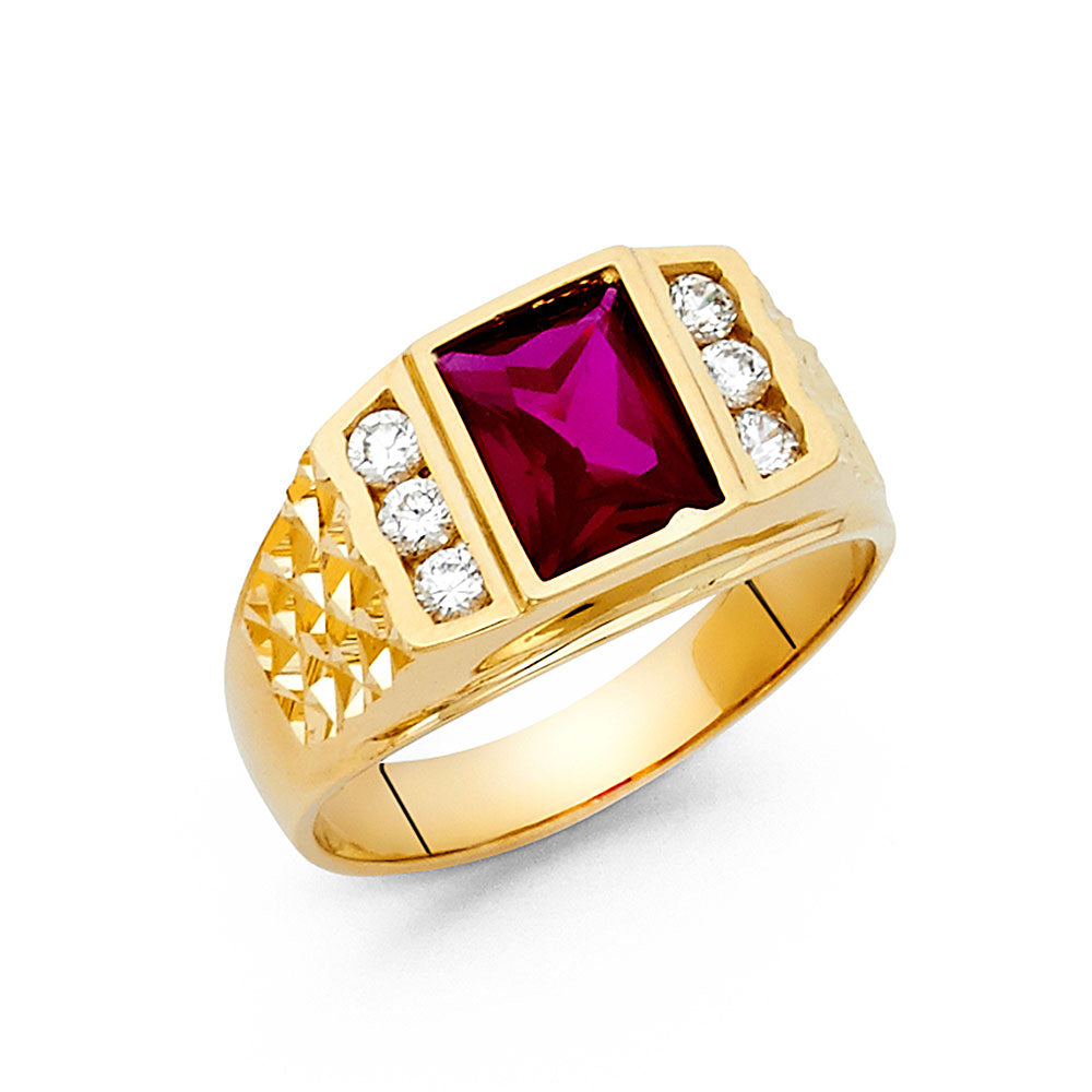 14KY CZ MENS RING