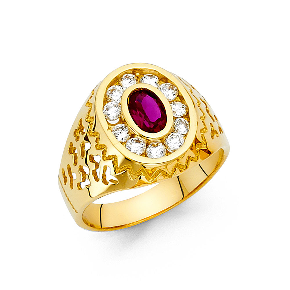 14KY CZ MENS RING