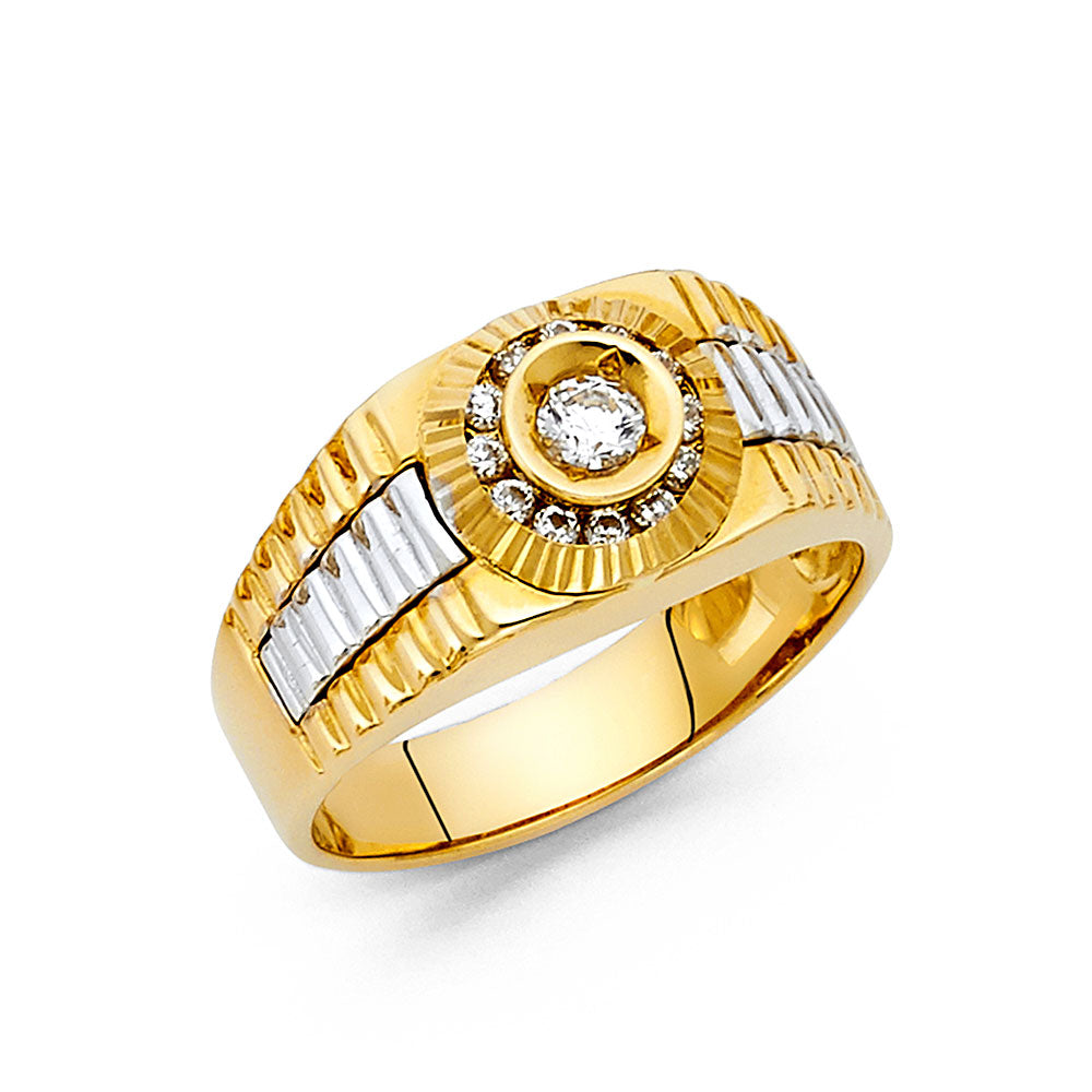 14KY CZ MENS RING
