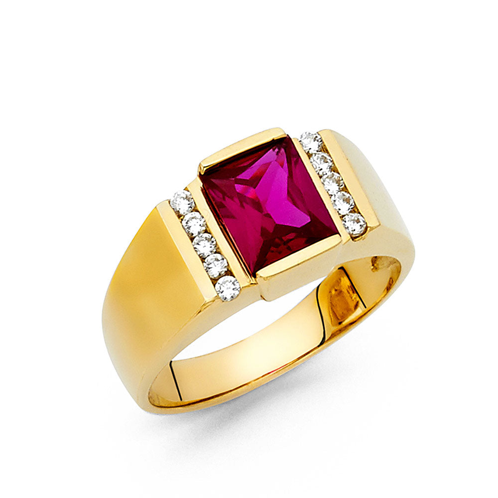 14KY CZ MENS RING