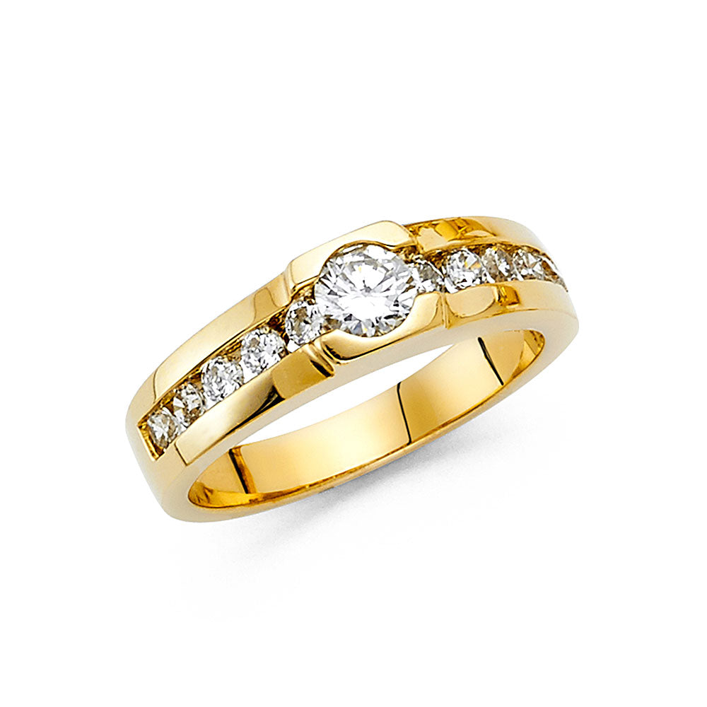 14KY CZ MENS RING