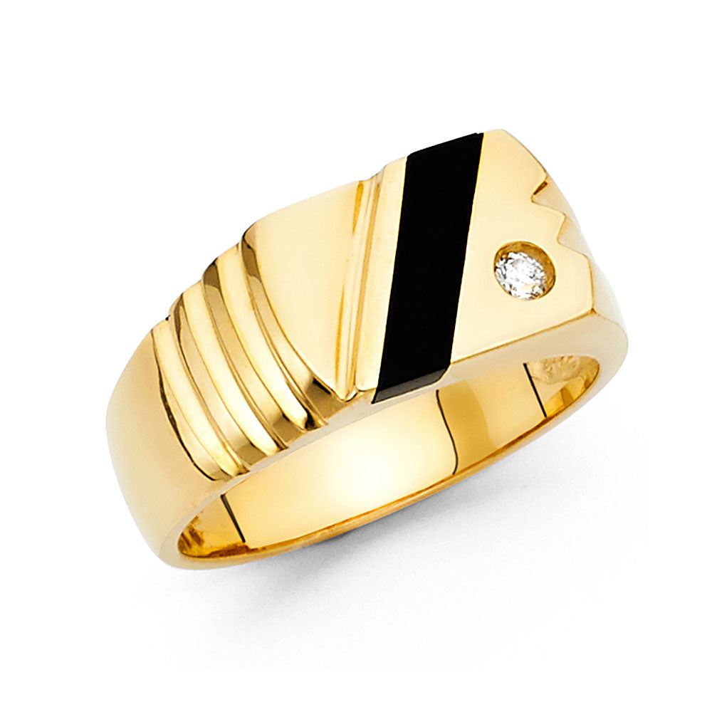 14KY ONYX MENS RING