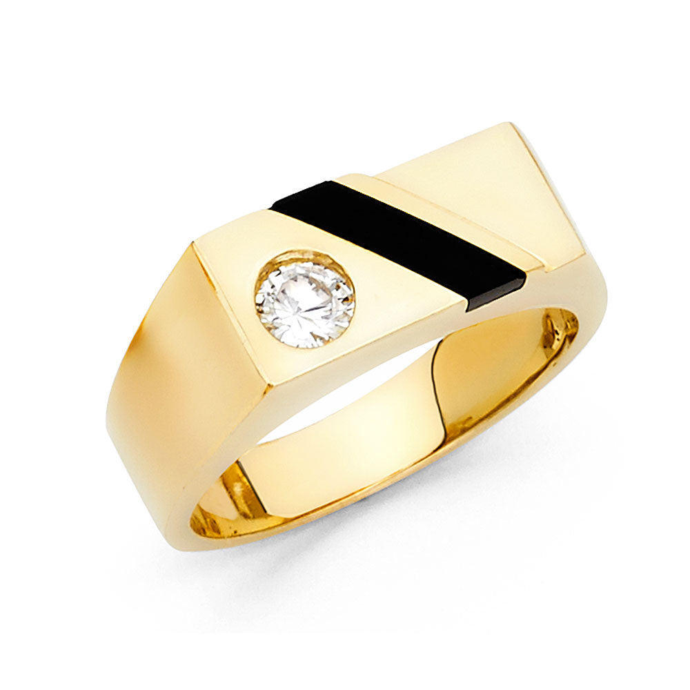 14KY ONYX MENS RING