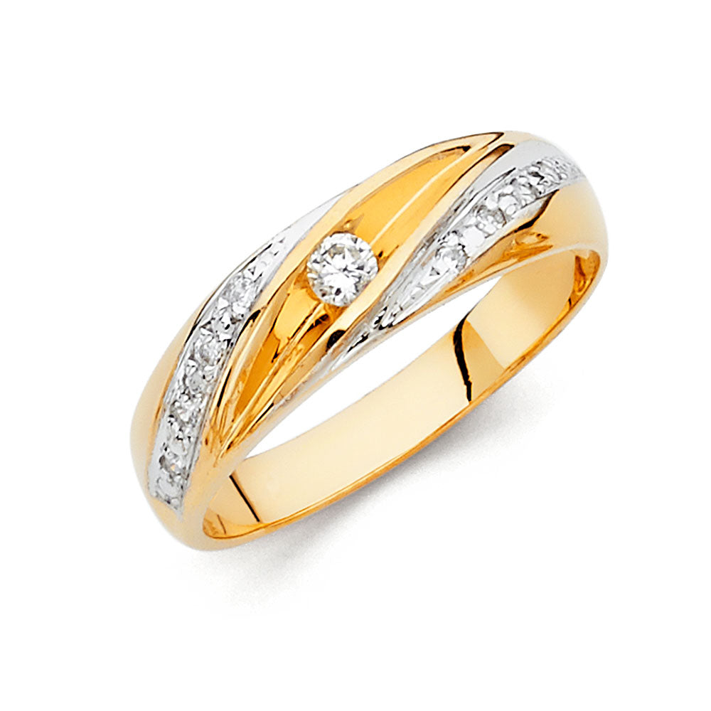 14KT CZ WEDDING BAND MEN (RG149)