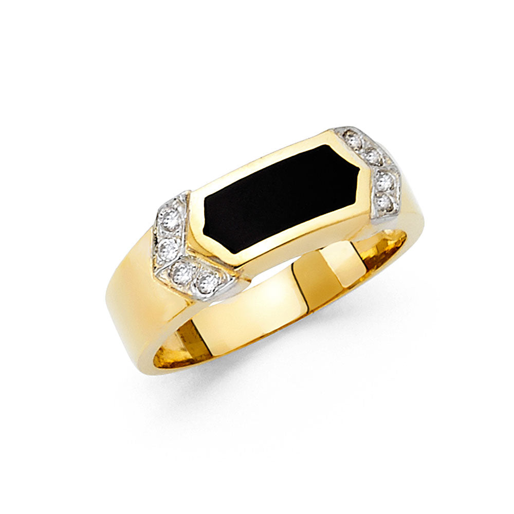 14K 2T ONYX RING
