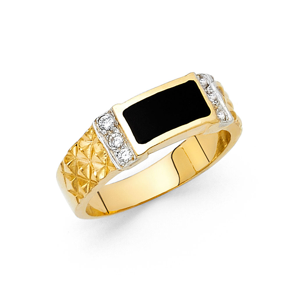 14K 2T ONYX RING