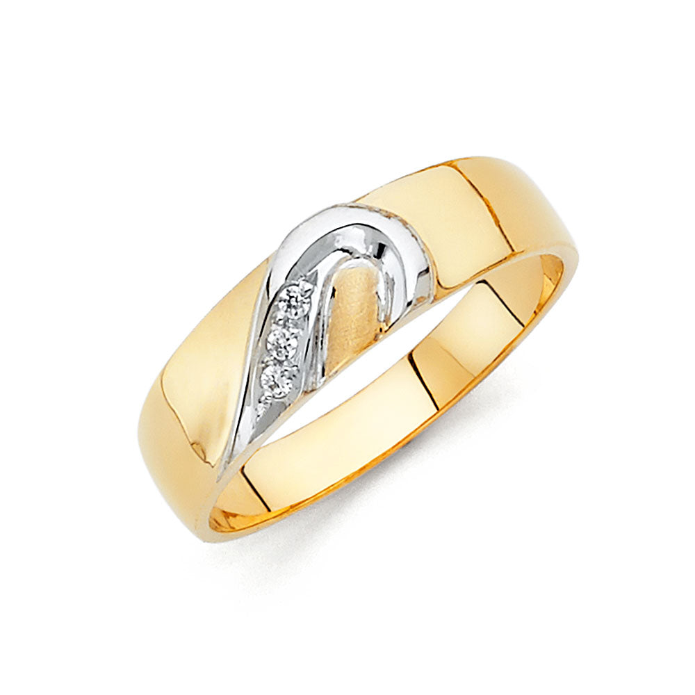 14KT CZ WEDDING BAND MEN (RG151)