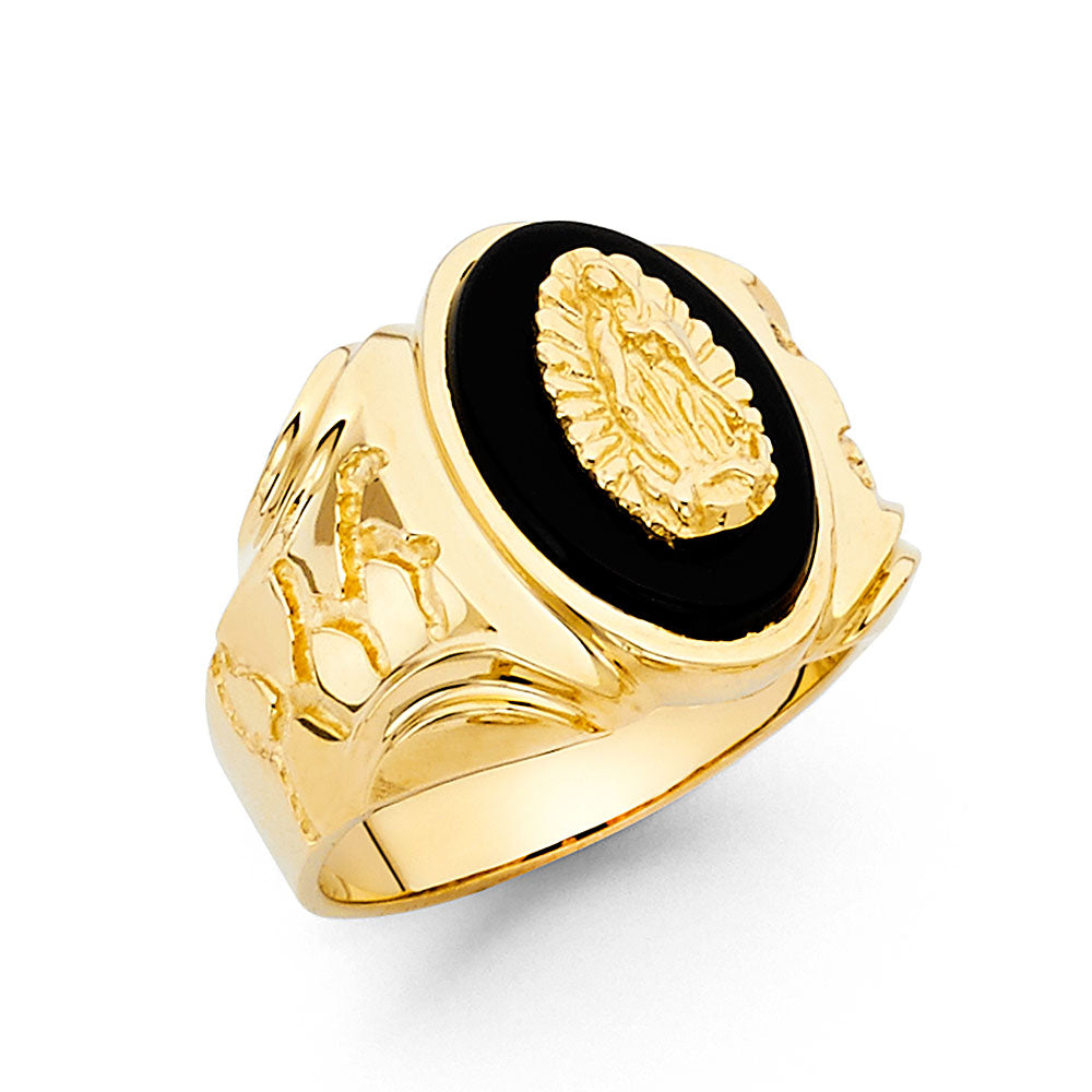 14KY ONYX MENS RING