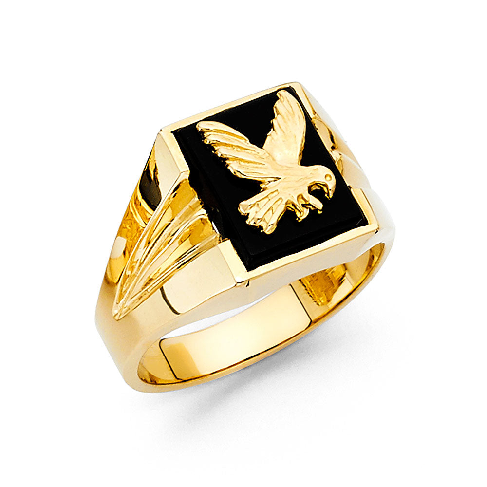 14KY ONYX MENS RING
