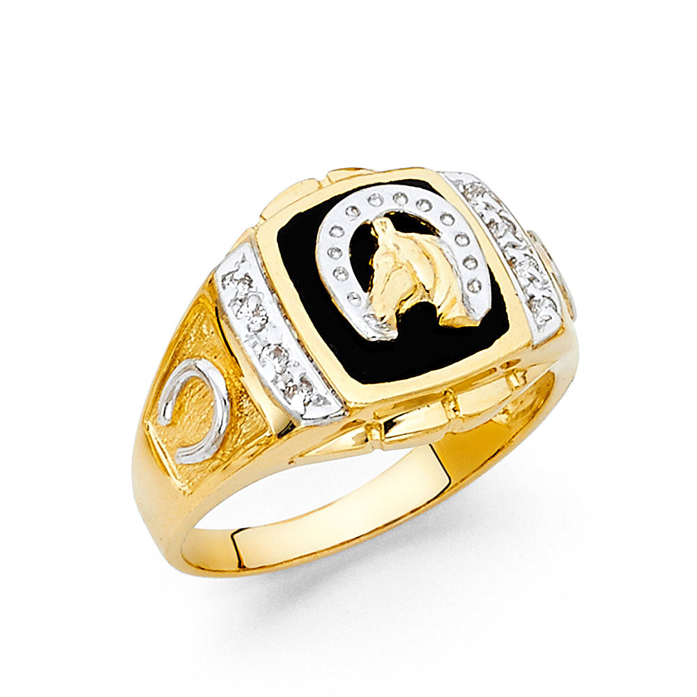 14KY ONYX MENS RING