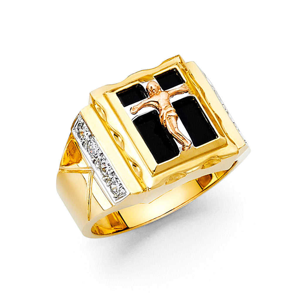 14KY ONYX MENS RING