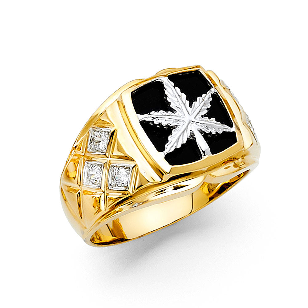 14KY ONYX MENS RING