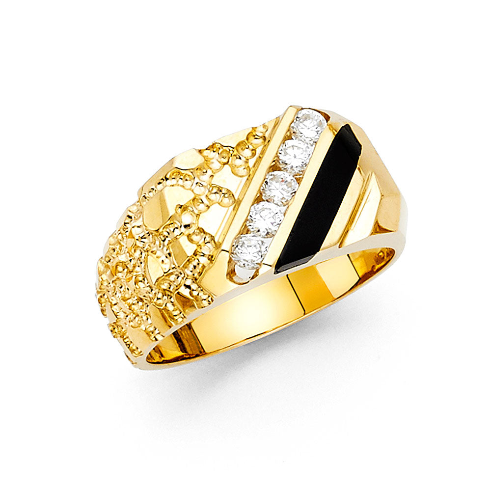 14KY ONYX MENS RING