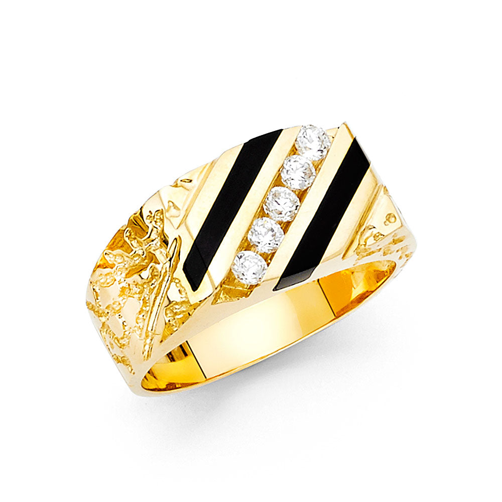 14KY ONYX MENS RING