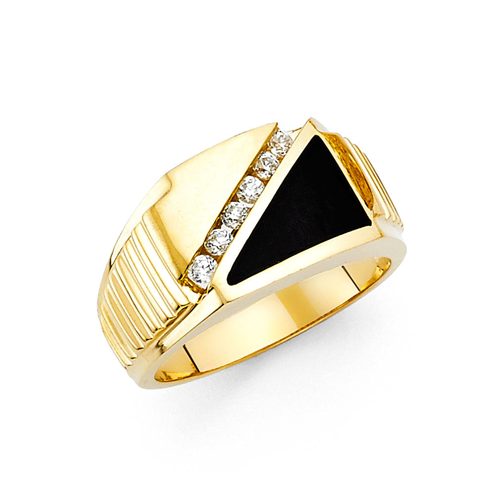 14KY ONYX MENS RING